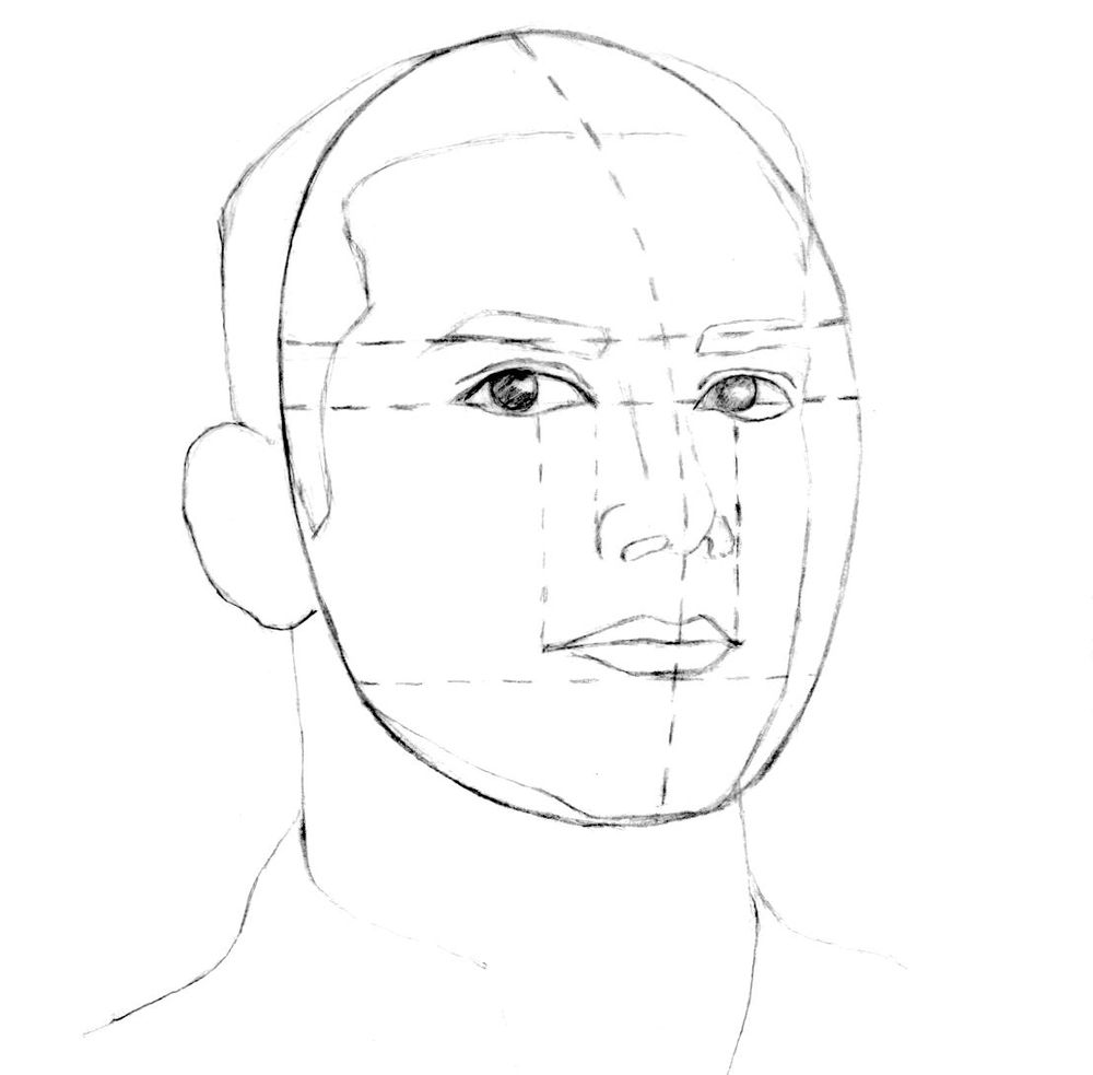Рисунок лица 1 3. Рисование лица человека. Поэтапное рисование лица. Этапы рисования портрета. Поэтапный портрет человека.